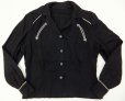 画像1: 50's ウエスタンシャツ ギャバシャツ XS 黒ブラック/ ビンテージ ロカビリー (1)