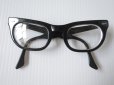 画像1: 50's〜60's Shuron シュロン ウェリントン セルフレーム 46-22 ブラック 黒/ビンテージ 眼鏡 黒縁 アイウェア セーフティ USA製 (1)