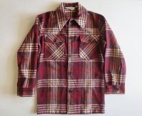 ◆ 70's Woolrich ウールリッチ ウールシャツジャケット S 紫チェック/ビンテージ オールド アメリカ古着 レトロ USA製