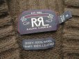 画像3: ◆ RRL ダブルアールエル レザートリム ウール ジップアップニット セーター XL 茶系/アメリカ古着