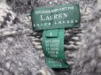 画像4: ◆ Lauren ラルフローレン ショールカラー ハンドニット ウールセーター S〜M グレー 総柄/アメリカ古着 (4)