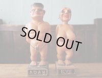 ◆ 50's〜60's 日本製 アダムとイヴ セット セラミックドール オブジェ 飾り 人形/ビンテージ アンティーク アート インテリア エデンの園