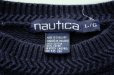 画像3: ◆ 難有り 90's nautica ノーティカ コットンニット セーター L 紺 無地 ワンポイント刺繍ロゴ/ビンテージ オールド アメリカ古着 レトロ (3)
