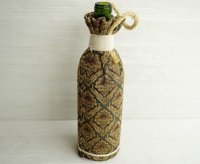 ◆ アメリカ雑貨 ヴィンテージファブリック ガラス瓶 ボトル フラワーベース 花瓶 28cm インテリア/アンティーク オブジェ レトロ 1
