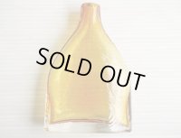 ◆ アメリカ雑貨 泡ガラス フラワーベース 花瓶 13.8×9.3cm インテリア/ビンテージ アンティーク オブジェ レトロ アンバー 琥珀