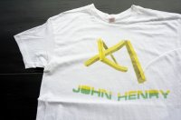 ◆ 70's HANES ヘインズ JOHN HENRY ジョンヘンリー 染み込みプリントTシャツ L 白/ビンテージ オールド アメリカ古着 レトロ アート