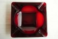 画像1: ◆ アメリカ雑貨 アンカーホッキング社 ファイヤーキング アッシュトレイ 灰皿 Lサイズ 赤 ロイヤルルビー/ビンテージ アンティーク (1)