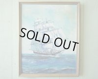 ◆ アメリカ仕入れ 70's 船 海 絵画 インテリア 54cm×44cm/ビンテージ アンティーク オールド アート 壁掛け ウォールデコ マリン
