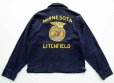 画像1: ◆ 70's USA製 MNチェーン刺繍入り FFA コーデュロイ ファーマーズジャケット 42 L 紺 ネイビー/ビンテージ オールド アメリカ古着 レトロ (1)