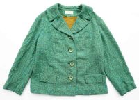 ◆ 60's Pendleton ペンドルトン ウールジャケット レディース ネップ緑/ビンテージ オールド アメリカ古着 レトロ テーラード ブレザー