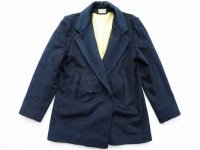◆ 70's USA製 JILL JR ウールジャケット ピーコート レディース 紺/ビンテージ オールド アメリカ古着 レトロ テーラード ブレザー