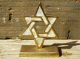 画像1: ◆ ヨーロッパ雑貨 ハンドメイド 六芒星 ユダヤ紋章 真鍮オブジェ 8.2cm/ビンテージ アンティーク レトロ インテリア ブラス (1)