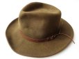 画像1: ◆ USA製 LITE FELT ウール 中折れハット 帽子 LARGE 59cm 茶系 ブラウン/ビンテージ オールド アメリカ古着 レトロ ウエスタン (1)