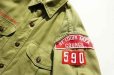 画像4: ◆ キッズ 60's BSA ボーイスカウト コットン 長袖シャツ 12 1/2 オリーブ 緑 無地/ビンテージ オールド アメリカ古着 レトロ