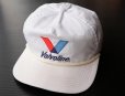 画像1: ◆ 80's USA製 Valvoline 刺繍 コットンキャップ フリーサイズ 白/ビンテージ オールド アメリカ古着 帽子 モーター系 オイル (1)