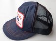 画像2: ◆ 80's USA製 企業 ワッペン付き デニム×メッシュ キャップ フリーサイズ 濃紺/ビンテージ オールド アメリカ古着 帽子