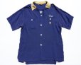 画像3: ◆ 50's NATNAST チェーン刺繍 レーヨン 半袖ボーリングシャツ L 16 1/2 青/ビンテージ オールド アメリカ古着 レトロ ロカビリー