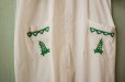 画像5: ◆ エクアドル製 ハンドメイド 刺繍 コットン ワンピース 12 白×緑/ビンテージ オールド レトロ アメリカ古着 レディース メキシカン