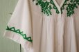 画像4: ◆ エクアドル製 ハンドメイド 刺繍 コットン ワンピース 12 白×緑/ビンテージ オールド レトロ アメリカ古着 レディース メキシカン