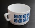 画像3: ◆ ヨーロッパ雑貨 フランス製 arcopal スタッキングマグ 白青/ビンテージ アンティーク レトロ コーヒーカップ アート モダン 食器