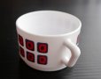 画像2: ◆ ヨーロッパ雑貨 フランス製 arcopal スタッキングマグ 白赤/ビンテージ アンティーク レトロ コーヒーカップ アート モダン 食器