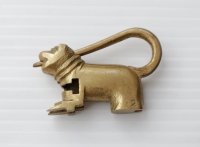 ◆ ヨーロッパ雑貨 犬 真鍮 南京錠 ブラス パドロック 5.3cm/ビンテージ アンティーク レトロ ブロカント 小物 インテリア オブジェ