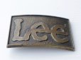 画像2: ◆ Lee 真鍮 ベルトバックル 5.2×7.8cm/ビンテージ アンティーク オールド アメリカ雑貨 レトロ リー ロゴ 70's