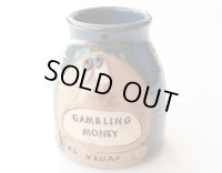 ◆ アメリカ雑貨 GAMBLING MONEY フェイスマグ ポット/ビンテージ アンティーク レトロ コップ インテリア オブジェ アート 花瓶 陶器