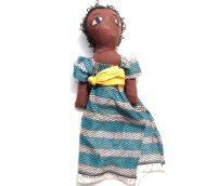 ◆ アメリカ雑貨 ハンドメイド 黒人 ドール 45cm/ビンテージ アンティーク オールド レトロ 人形 アフリカン ブラック フォークアート