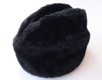 ◆ UNKNOWN アクリルボア エスキモーハット 57cm M 黒 ブラック/ビンテージ オールド アメリカ古着 レトロ フェイクファー キャップ 帽子
