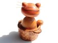 画像3: ◆ ヨーロッパ雑貨 猫 ボブルヘッド ウッドオブジェ 首振り人形 8.5cm/ビンテージ アンティーク レトロ インテリア 彫刻 木製 玩具