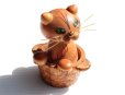 画像5: ◆ ヨーロッパ雑貨 猫 ボブルヘッド ウッドオブジェ 首振り人形 8.5cm/ビンテージ アンティーク レトロ インテリア 彫刻 木製 玩具