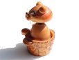 画像2: ◆ ヨーロッパ雑貨 猫 ボブルヘッド ウッドオブジェ 首振り人形 8.5cm/ビンテージ アンティーク レトロ インテリア 彫刻 木製 玩具