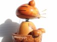 画像7: ◆ ヨーロッパ雑貨 猫 ボブルヘッド ウッドオブジェ 首振り人形 8.5cm/ビンテージ アンティーク レトロ インテリア 彫刻 木製 玩具