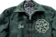 画像2: ◆ USA製 刺繍入り ウールジャケット ハーフコート 42 メンズLサイズ 緑/ビンテージ オールド アメリカ古着 レトロ スタジャン 消防