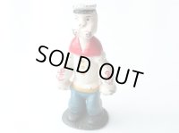 ◆ ヨーロッパ雑貨 ポパイ キャストアイアン コインバンク 貯金箱 14.7cm/ビンテージ アンティーク インテリア オブジェ 鉄製ドール