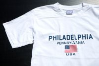 ◆ ペンシルバニア州 フィラデルフィア プリントTシャツ Mサイズ 40 白 ホワイト/アメリカ古着 星条旗 国旗 スーベニア