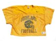 画像1: ◆ 90s USA製 ラッセル Vネック メッシュTシャツ XLサイズ 黄色/アメリカ古着 フットボール ポリエステル (1)