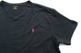 画像2: ◆ Polo Ralph Lauren ポロラルフローレン ワンポイントロゴ刺繍 VネックTシャツ Lサイズ 黒/古着 POLO