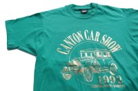 ◆ 90s USA製 CANTON CAR SHOW プリントTシャツ Lサイズ エメラルドグリーン/ビンテージ オールド レトロ アメリカ古着 アメ車 