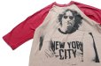 画像2: ◆ 80s USA製 ジョン・レノン ラグラン バンドTシャツ XL(メンズMサイズ相当)ベージュ×レッド/ビンテージ アメリカ古着 ビートルズ