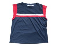 ◆ 80s Retford Sport メッシュ切替 ノースリーブTシャツ Sサイズ 赤×紺/ビンテージ オールド レトロ アメリカ古着 ツートーン