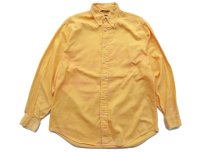 ◆ 90s nautica ノーティカ 長袖ボタンダウンシャツ M(Lサイズ相当)黄色 無地/ビンテージ オールド レトロ アメリカ古着