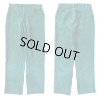 【W30】Lee ストレート コーデュロイパンツ グリーン 緑■ビンテージ オールド レトロ アメリカ古着 リー 70s 80s USA製 42タロンジップ