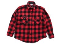 【L/M】USA製 FROSTPROOF ウールシャツ 赤黒 バッファローチェック■ビンテージ オールド レトロ アメリカ古着 ブロックチェック