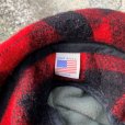 画像7: 【M/L】USA製 耳当て ウールキャップ ハット 57cm-59cm 赤黒チェック■ビンテージ オールド レトロ アメリカ古着 帽子 ハンティング