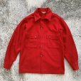 画像1: 【XS】60s BSA ボーイスカウト ウールシャツジャケット レッド 赤 無地■ビンテージ オールド レトロ アメリカ古着 肉厚 CPO (1)