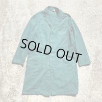 【M/L】ボロ ユーロワーク コットンツイル ショップコート グリーン 緑無地■ビンテージ ヨーロッパ古着 カバーオール ジャンク ダメージ