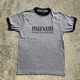 画像1: 【L(M相当)】80s USA製 Anvil maxell リンガーTシャツ 杢グレー■ビンテージ オールド アメリカ古着 マクセル カセットテープ 企業 (1)