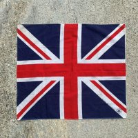 【52cm×59cm】USA製 ユニオンフラッグ オールコットン バンダナ■ビンテージ ファブリック ファーストカラー 片耳 イギリス国旗 47
